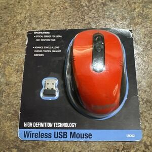 Uniden Wireless Mouse Red USB High Definition Fast Response